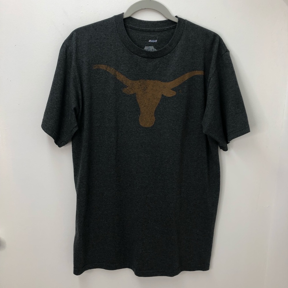 Section Majestic Bull Print Crew Neck Tee Shirt Mens Size M
